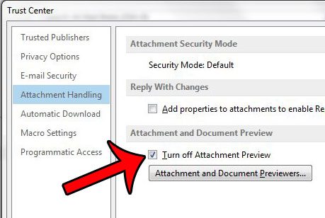 turn off attachment previewer