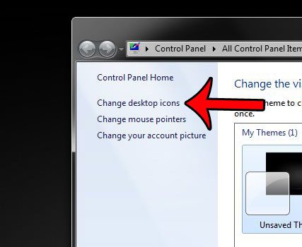 select the change desktop icons option
