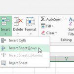 insert a row in excel 2013