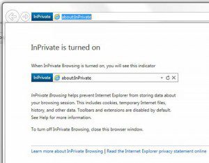 example inprivate browsing session