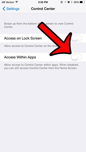 turn off the access within apps option