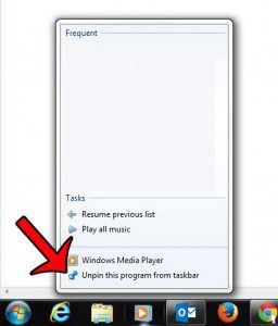 unpin program from taskbar