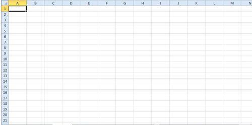 smaller image of blank Excel worksheet