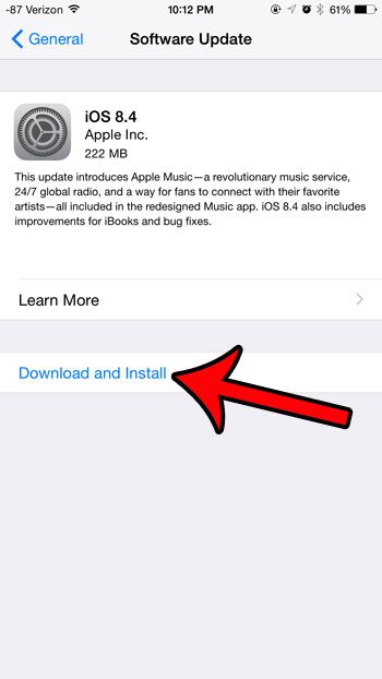 download and install the 8.4 update