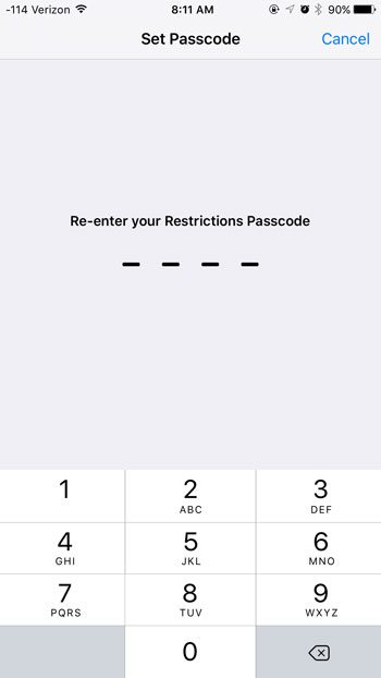 confirm your passcode