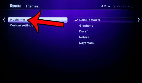 select the my themes option