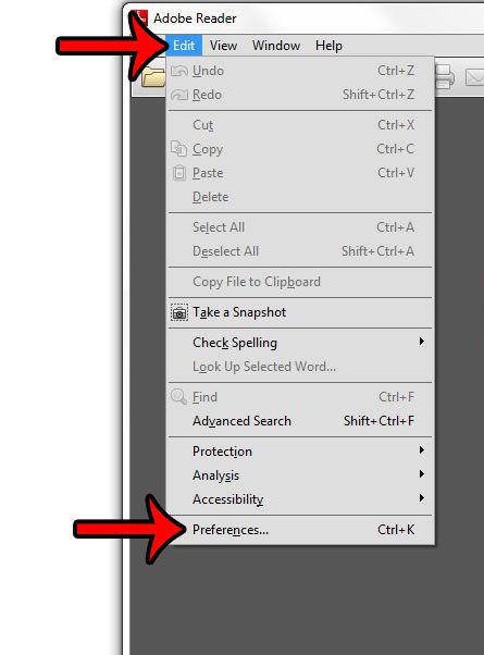 click edit, then click preferences