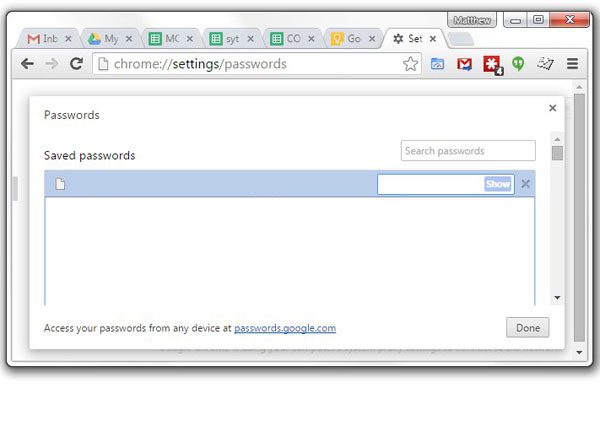 view your saved google chrome passwords
