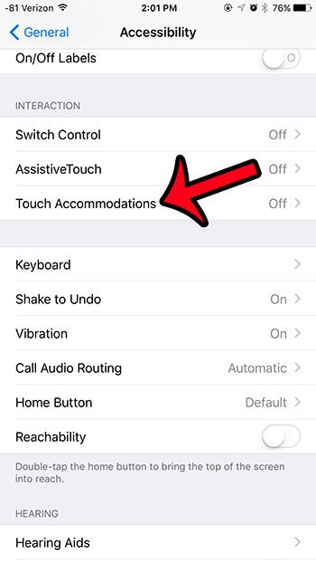 select touch accommodations