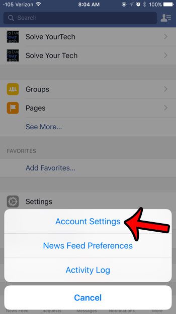 select account settings