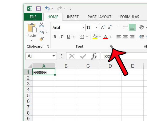 open the font options menu in excel 2013