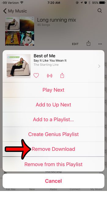 delete a downloaded song in apple music