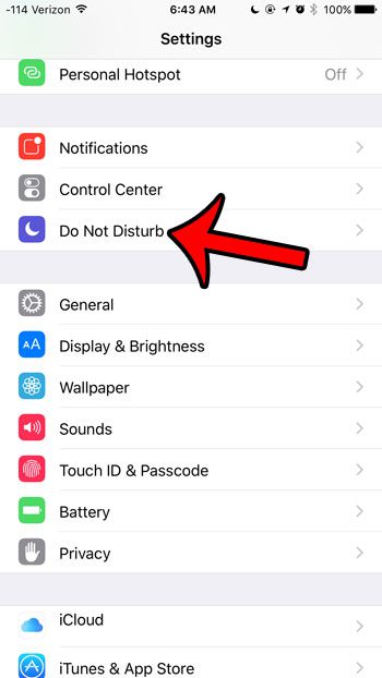 how to disable Do Not Disturb iPhone settings