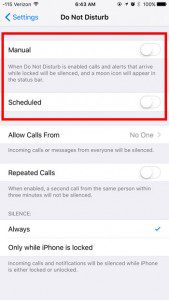 how to turn off do not disturb in ios 9