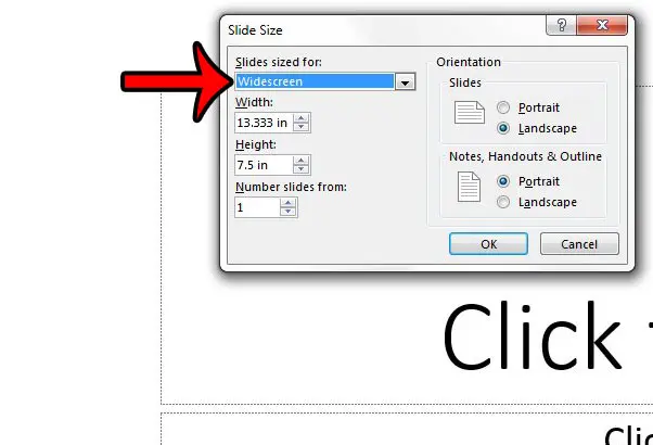 how to change the page size in powerpoint 2013
