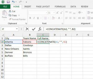 combine two text columns in excel 2013