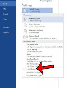 hide comments when printing in word 2013