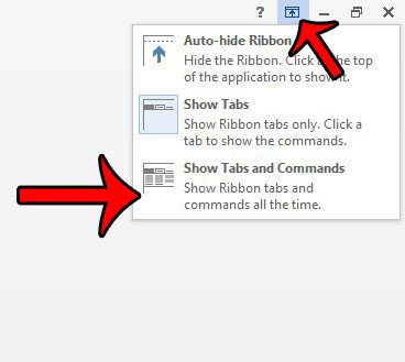 ribbon display options button