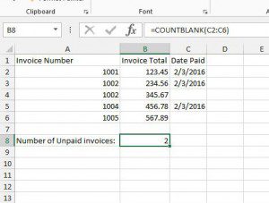 count the number of blank cells in a range in excel 2013