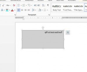 how to miror text in a text box in word 2013