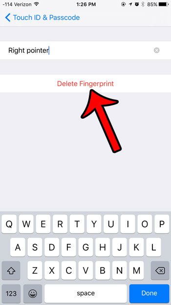 delete a fingerprint