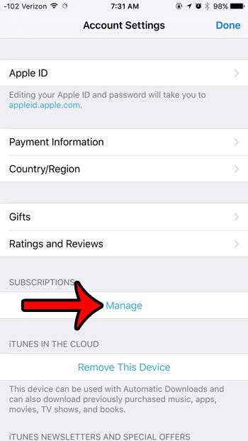 manage subscriptions