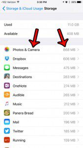 what is using iphone 6 storage