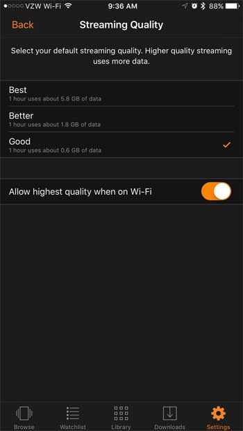 how do I change my Amazon Prime Video settings on an iPhone