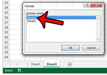 unhide a single sheet in excel 2013