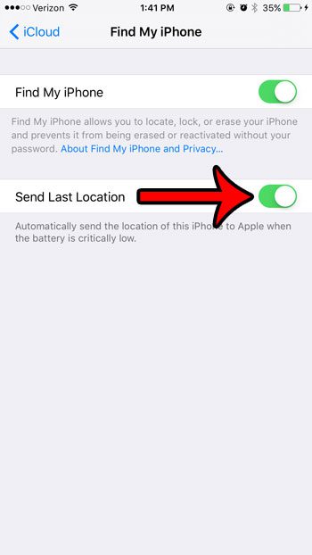enable send last location