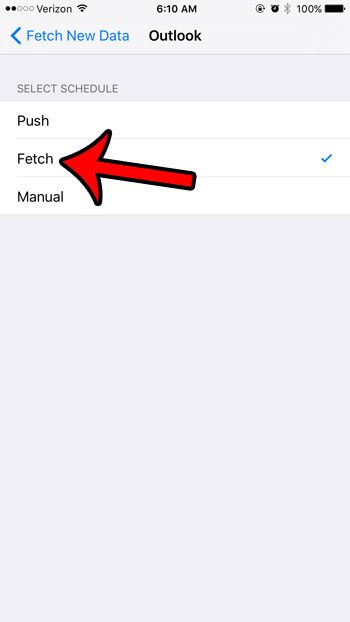 select the fetch option