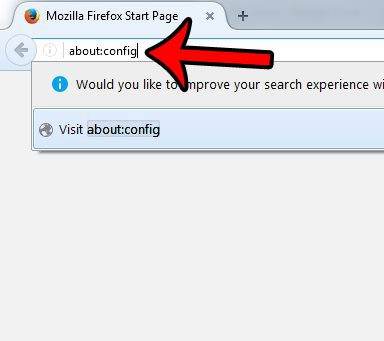 open the firefox about config menu