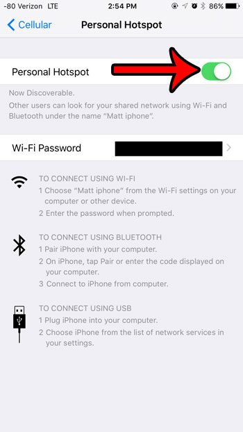 how to share internet from iphone