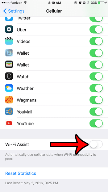 turn off wifi assist