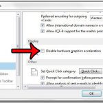 disable hardware graphics acceleration in outlook 2013