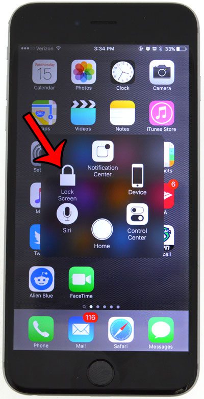 lock screen without power button on iphone