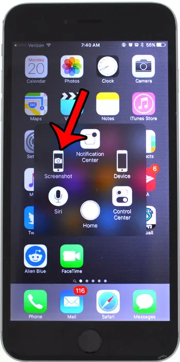 how to take a screenshot on the iphone without the power button