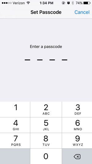 create passcode