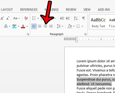 How to Right Align a Paragraph in Word 2013 - 15