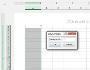use inches for cell sizes in excel 2013