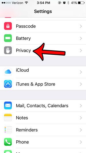 disable iphone location tagging on pictures - step 2