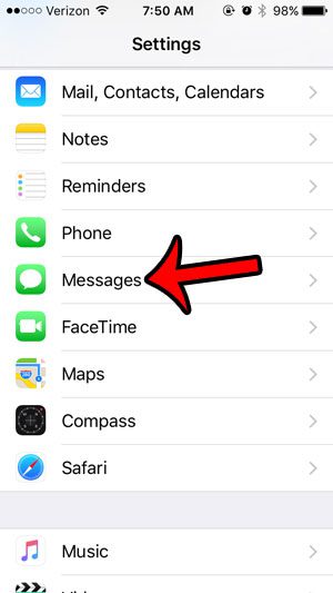 stop sending read receipts from iphone 5 - step 2
