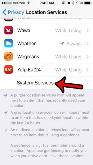 location services for iPhone compass