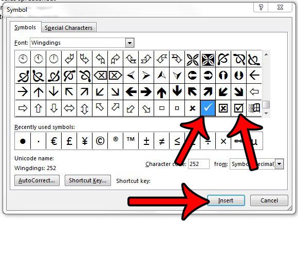 add a check mark to a word 2013 document