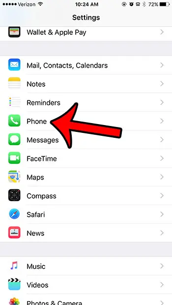 open iphone 6 phone menu