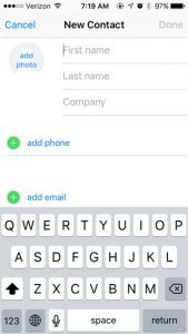 add a new contact on an iphone