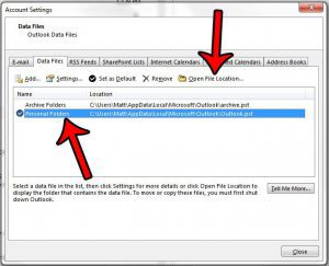 how to find pst file for outlook email