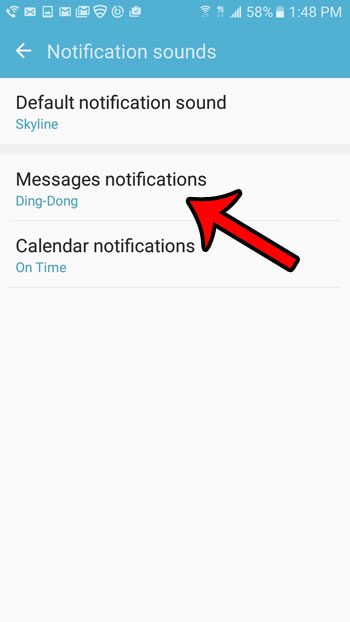 select messages notifications
