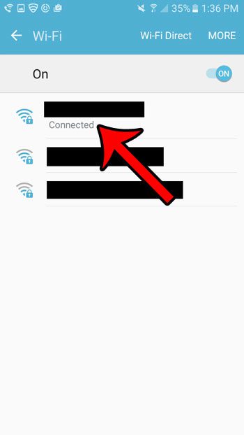 select the network to which you are currently connected