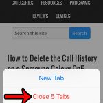 close all safari tabs at once on an iphone 5